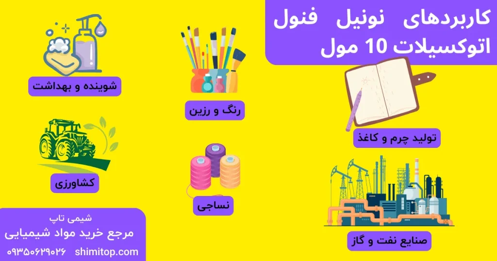 کاربردهای نونیل فنول اتوکسیلات 10 مول