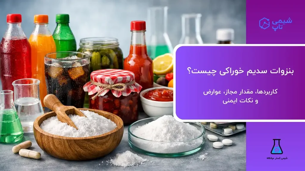 بنزوات سدیم خوراکی چیست؟ کاربردها، مقدار مجاز، عوارض و نکات ایمنی
